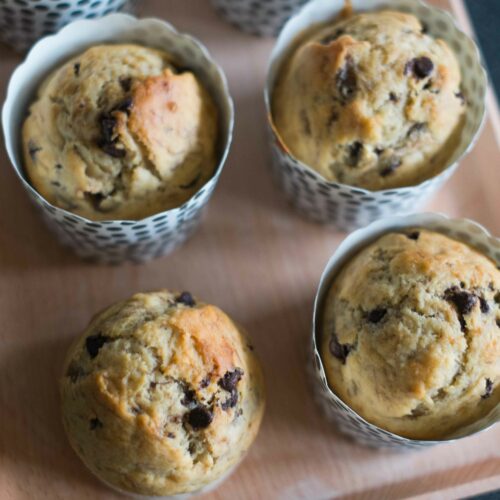 Banana bread individuel aux pépites de chocolat