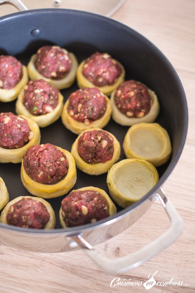 Fonds d’artichauts farcis à la viande hachée