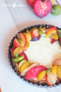Tarte façon cheesecake aux prunes