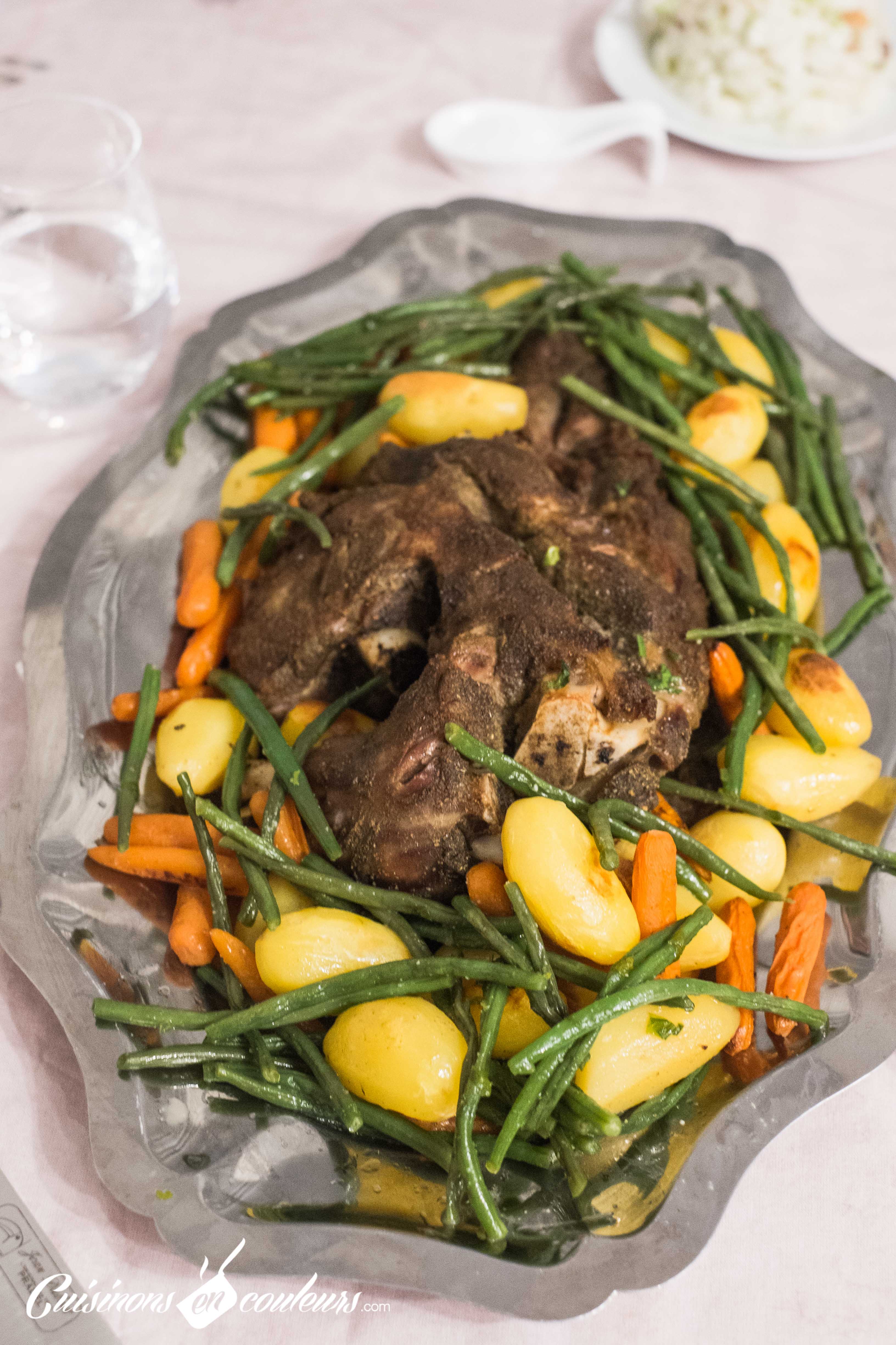 épaule D Agneau Au Four à La Marocaine Delaa Mbekhra, l'épaule d'agneau à la vapeur - Cuisinons En Couleurs