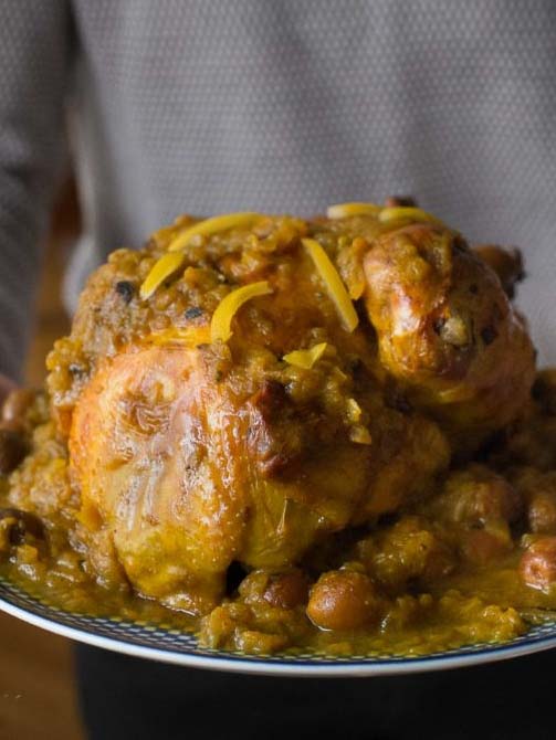 Djaj Mhamar bdeghmira : poulet aux olives et au citron confit