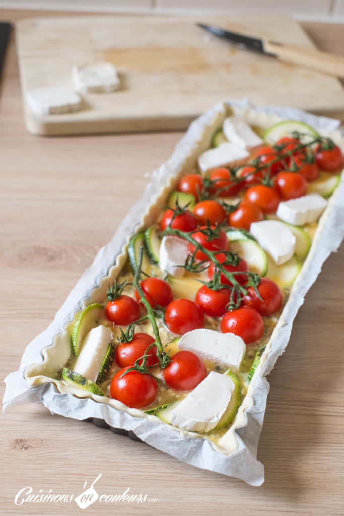 Quiche-tomates-6-683x1024 - Quiche aux tomates cerises, courgette et fromage de chèvre