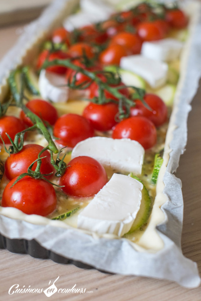 Quiche-tomates-7-683x1024 - Quiche aux tomates cerises, courgette et fromage de chèvre