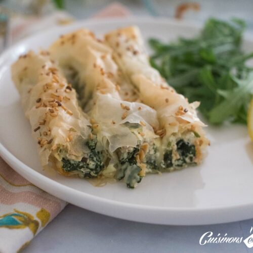 Borek &agrave; la ricotta, aux &eacute;pinards et au saumon