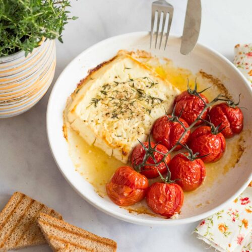 Feta et tomates rôtis au thym
