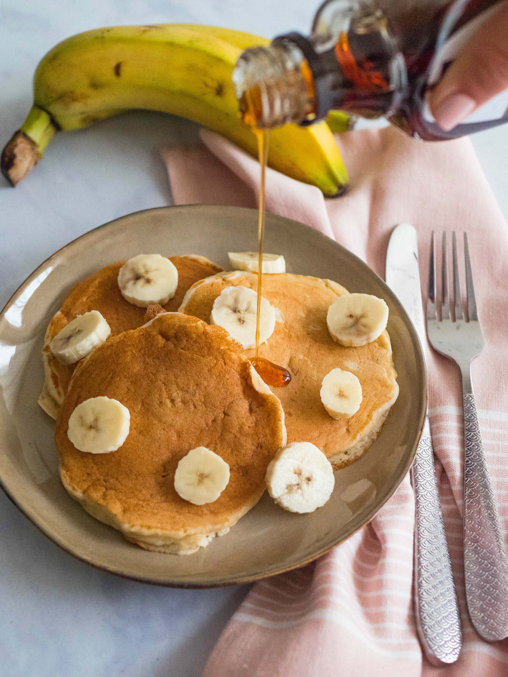 Pancakes à la banane, SANS OEUFS