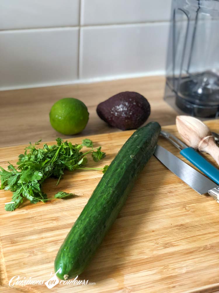 Soupe-froide-de-concombre-et-avocat - Soupe froide d'avocat et concombre