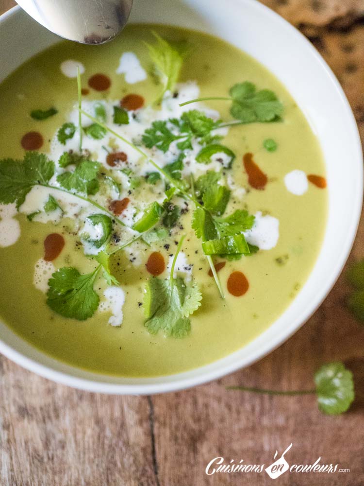 gaspacho-de-petits-pois-lait-de-coco-4 - Soupe froide de petits pois au lait de coco et à la citronnelle