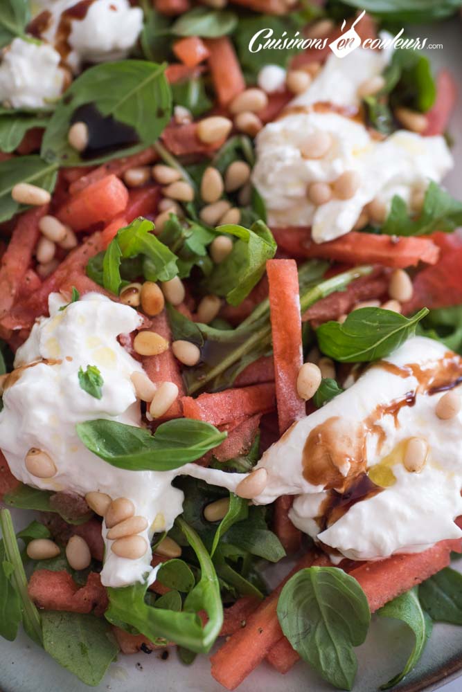 pasteque-burrata - Salade de pastèque à la burrata