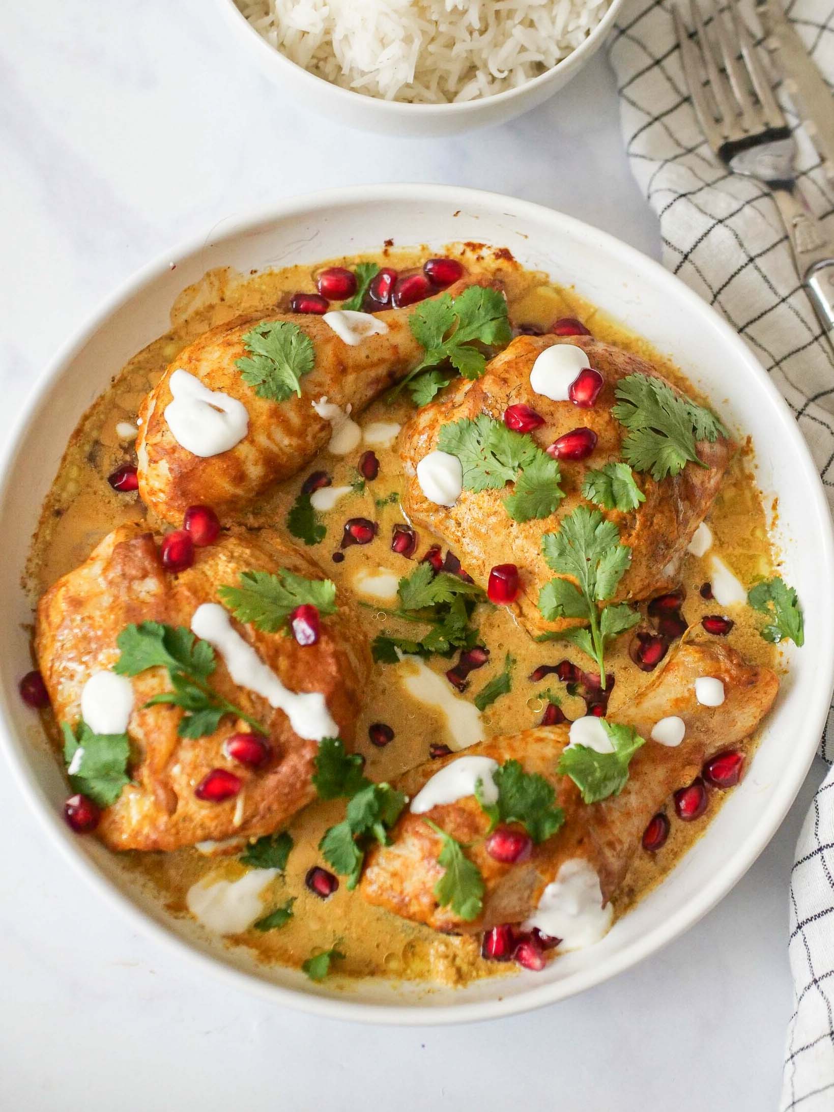 Poulet aux épices et à la grenade