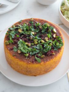 Tahchin : riz iranien au poulet et au safran