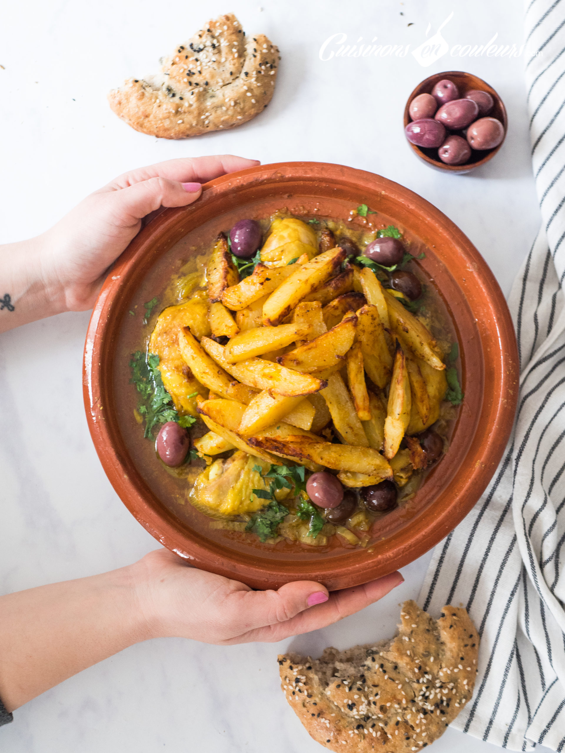 Tajine de poulet mqualli aux olives et citron confit Cuisinons En