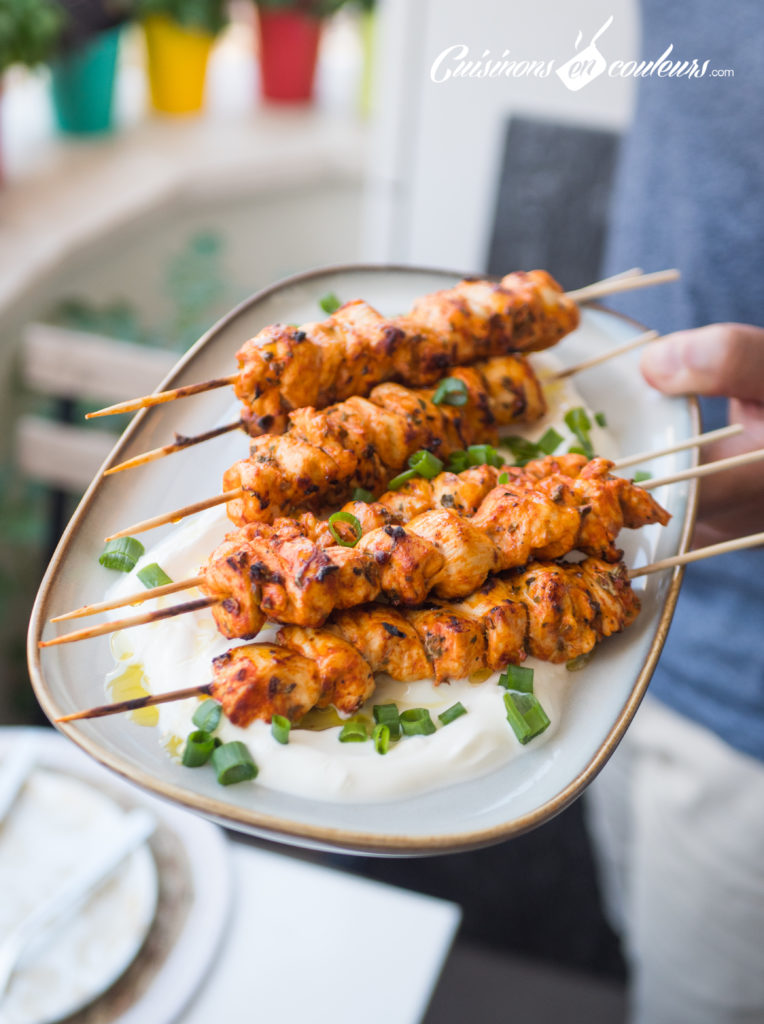 Brochettes de poulet au paprika et moutarde