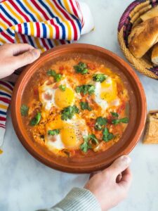 Tajine de poivrons, tomates et oeufs