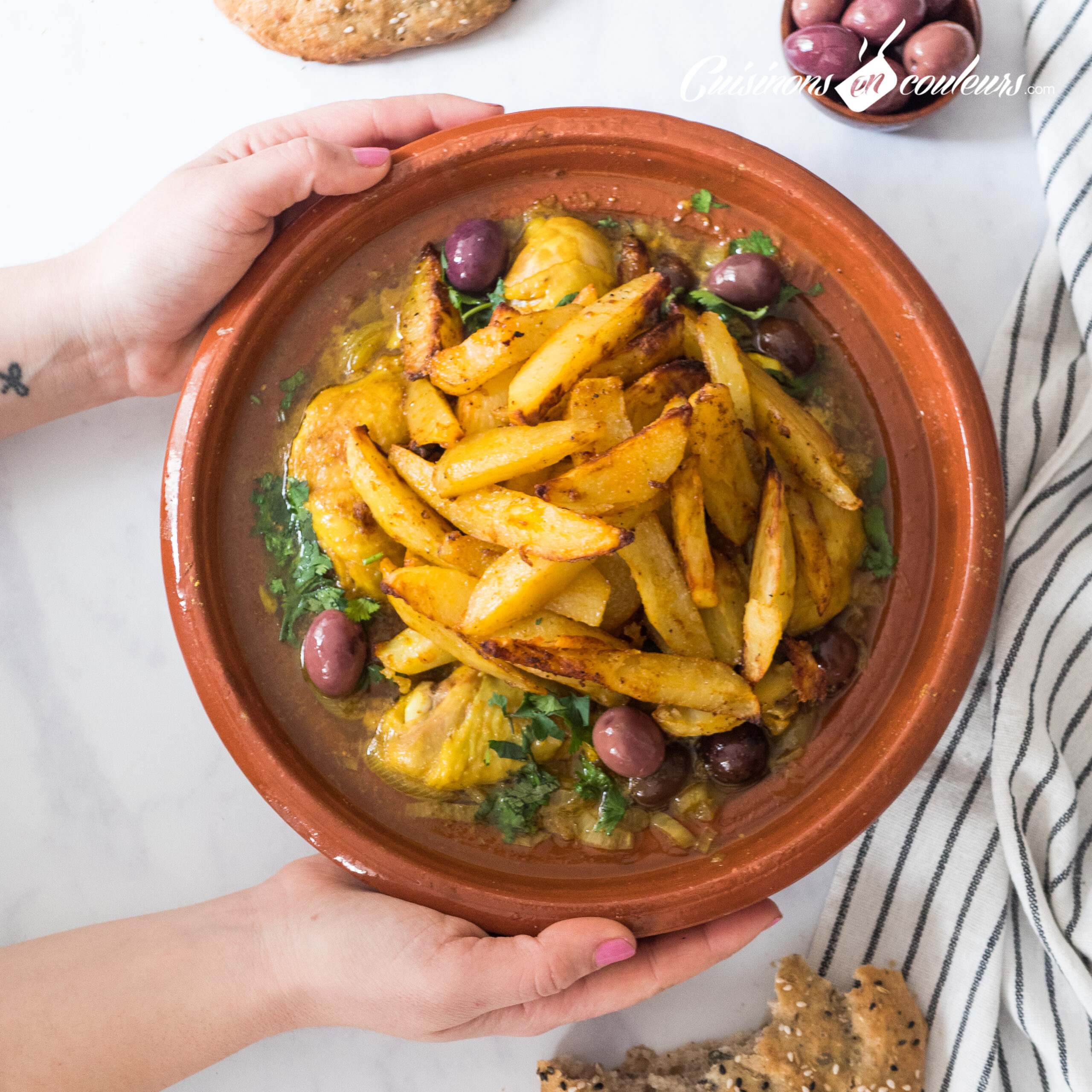 Tajine de poulet mqualli aux olives et citron confit - Cuisinons En Couleurs