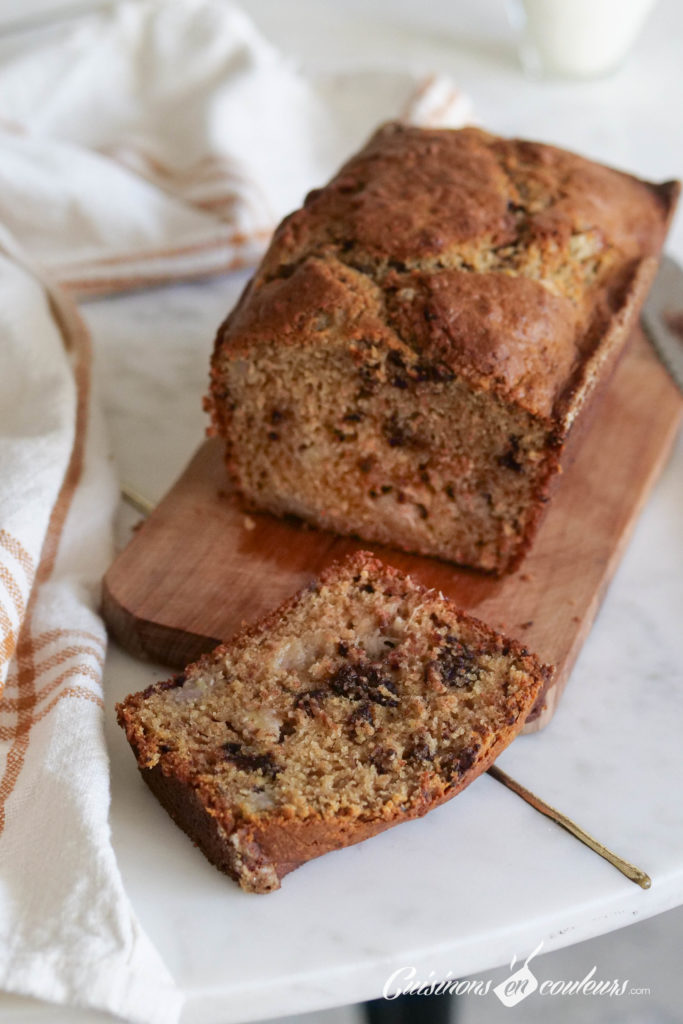 Banana-Bread-2-683x1024 - Banana Bread, un cake à la banane et au pépites de chocolat