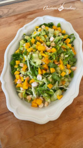 Salade de crevettes, fenouil, mangue et avocat