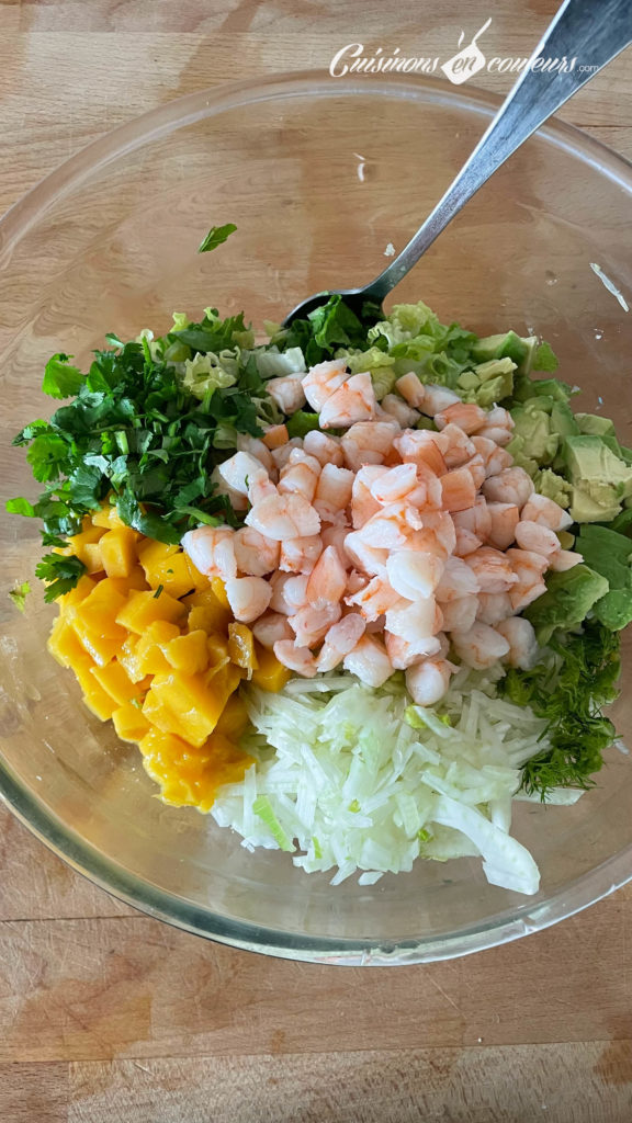 Salade-crevettes-mangue-fenouil-7-576x1024 - Salade de crevettes, fenouil, mangue et avocat