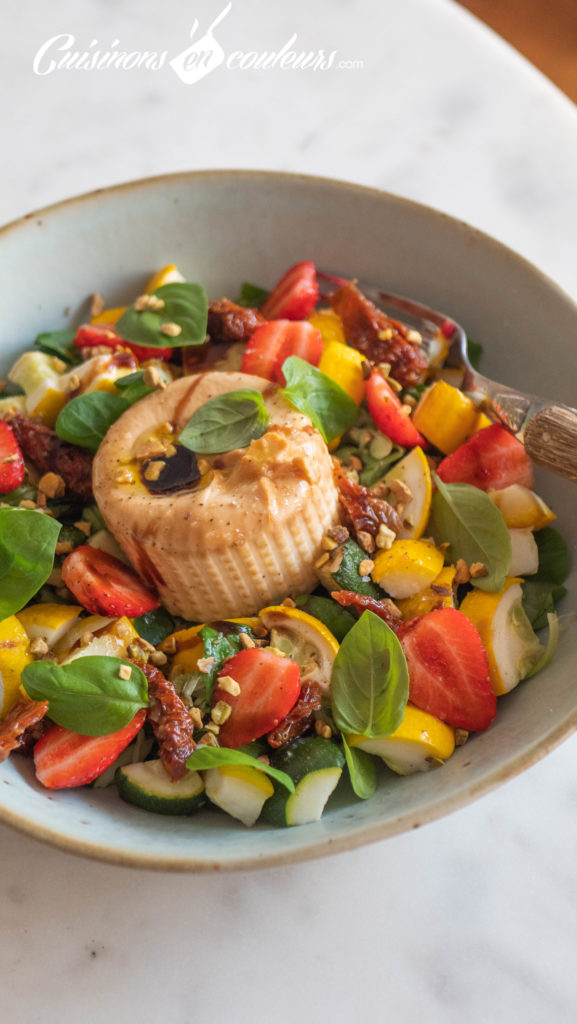 salade de burrata fumée aux courgettes