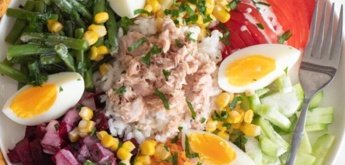 Salade niçoise (version resto marocain)