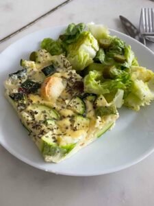 Quiche SANS pâte aux courgettes et au fromage de chèvre