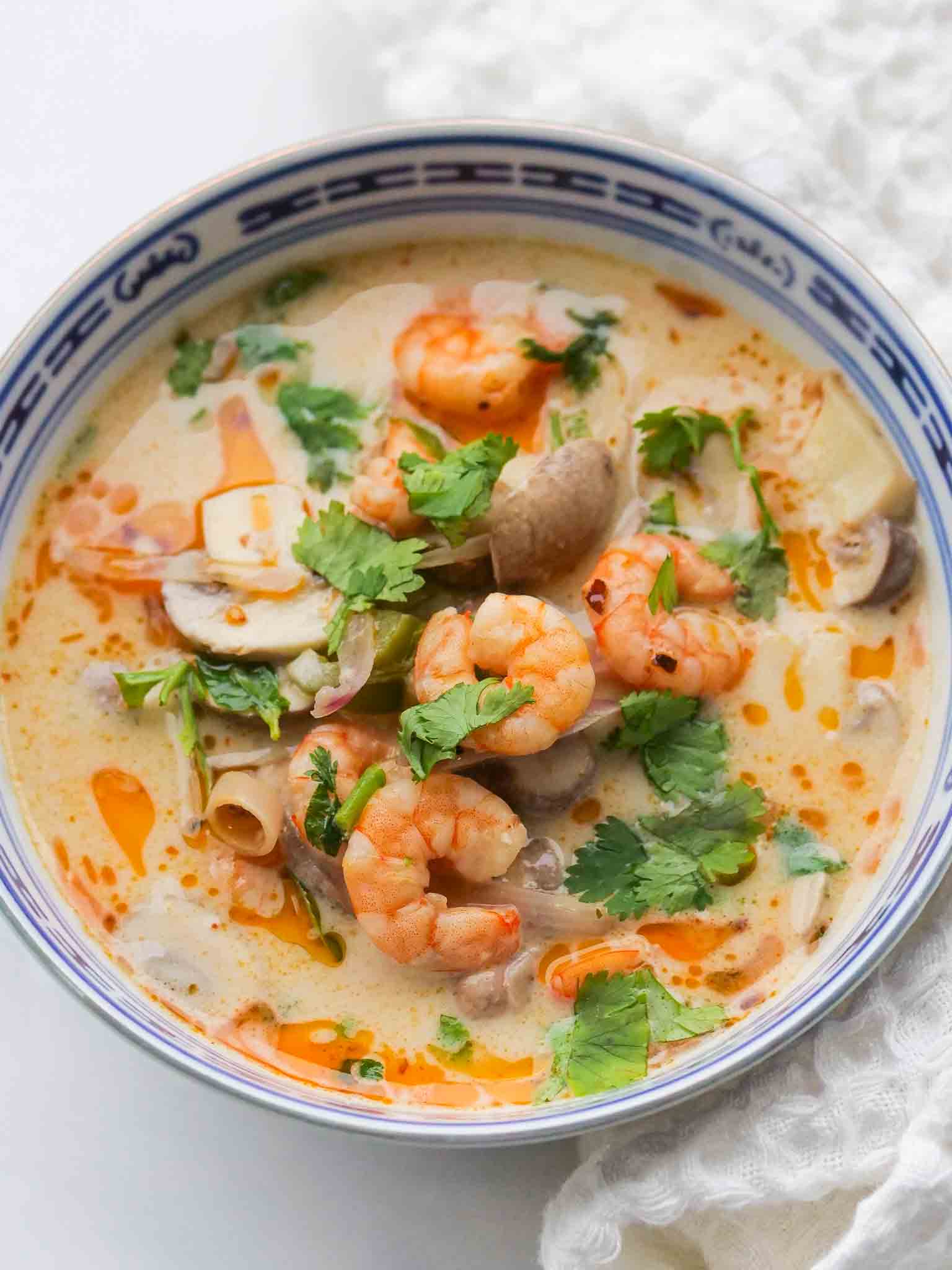Soupe de crevettes au lait de coco