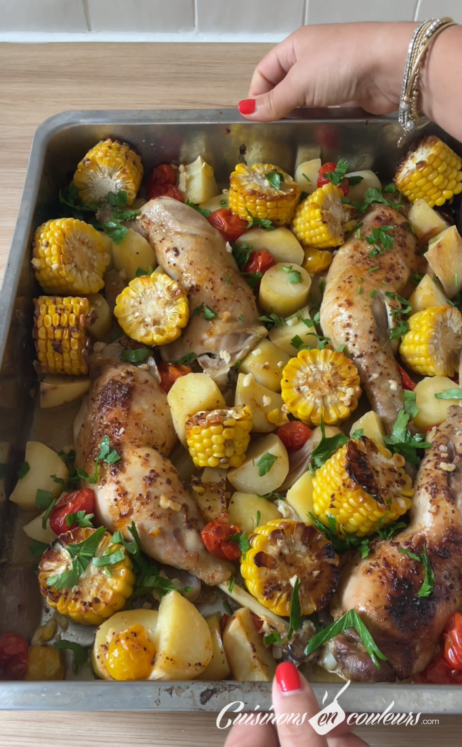 Cuisses de poulet et légumes au four - Cuisinons En Couleurs