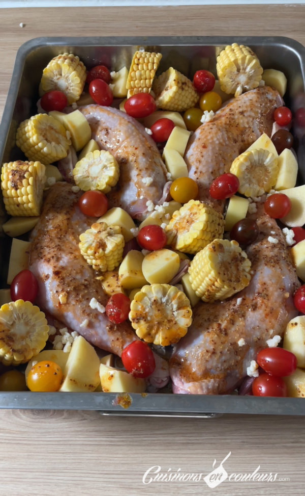 Cuisses de poulet et légumes au four - Cuisinons En Couleurs