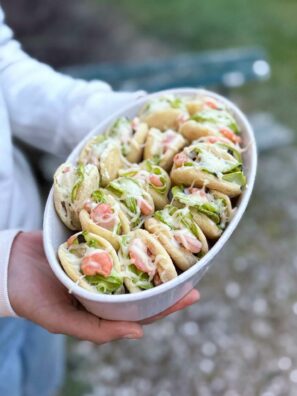 Batbouts farcis aux crevettes et courgettes