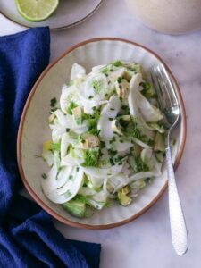Salade de fenouil et avocat au lait de coco