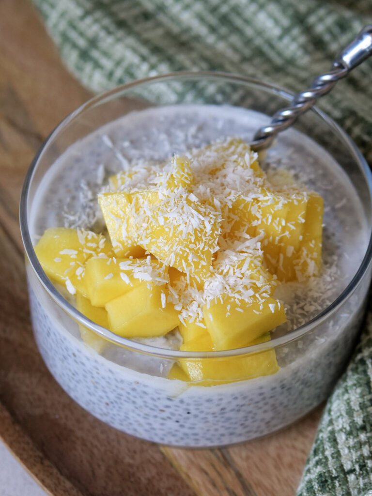Chia pudding au lait de coco et à la mangue