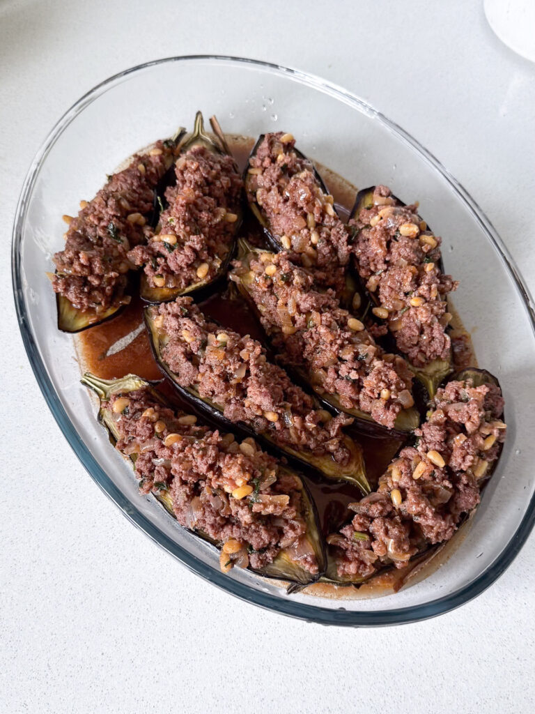 aubergines farcies à la viande hachée