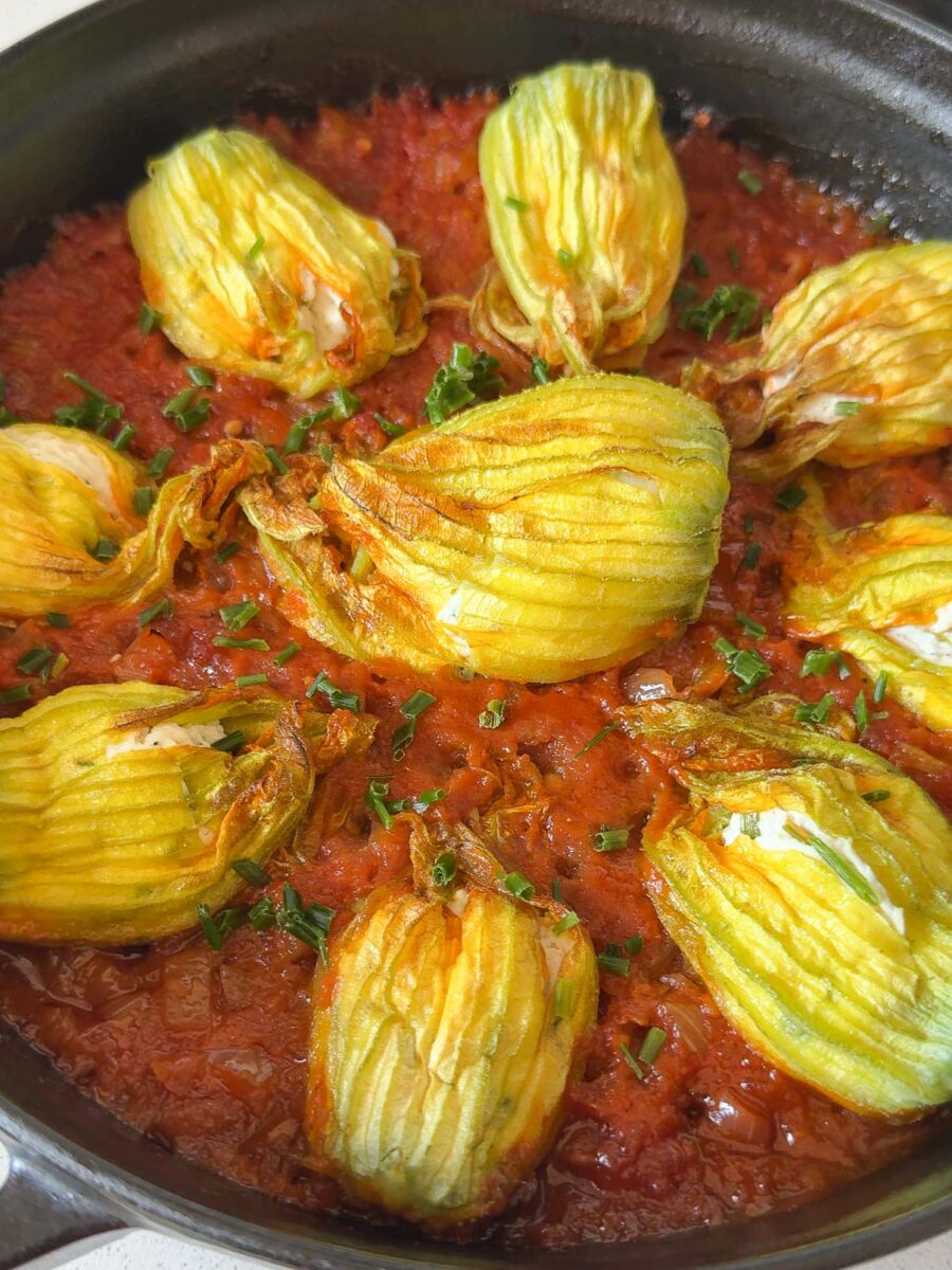 Fleurs de courgettes farcies à la ricotta