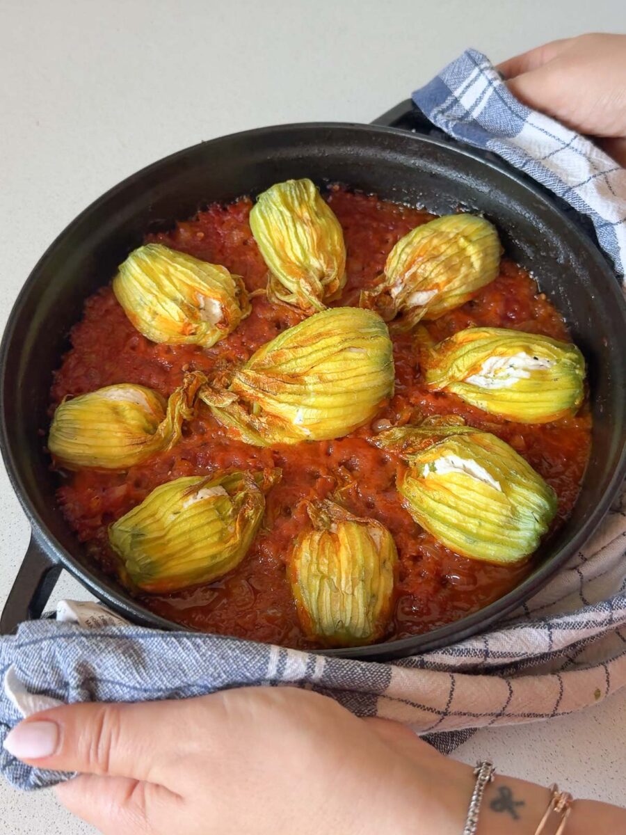 Fleurs de courgettes farcies à la ricotta