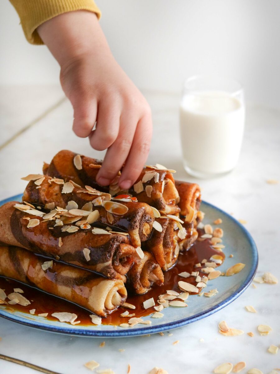 Crêpes tourbillon : recette chocolat vanille